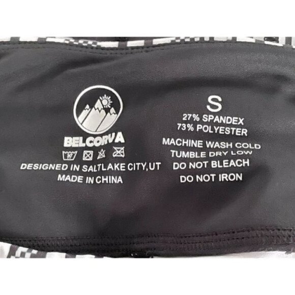 Belcorva Mid-Calf Leggings Women’s Size Small Geometric Athletic Yoga Pockets - Picture 6 of 9